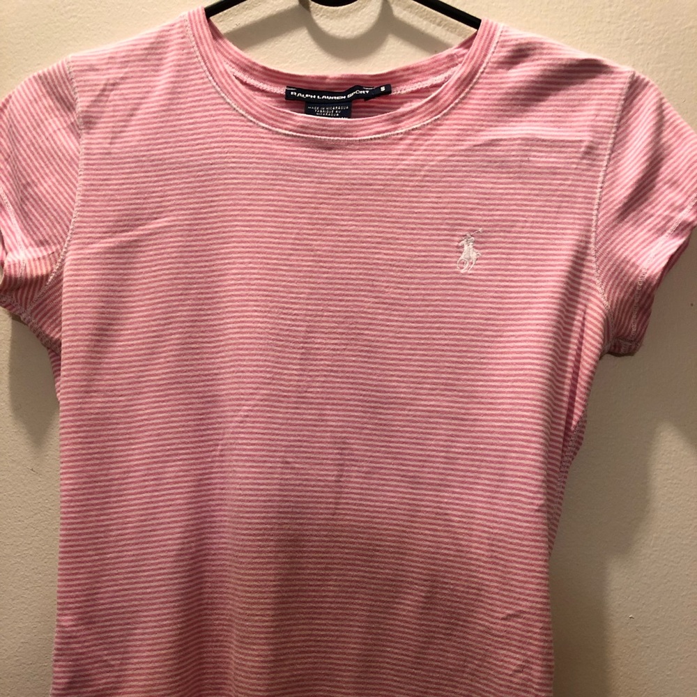Pink and white stripe Polo by Ralph Lauren
